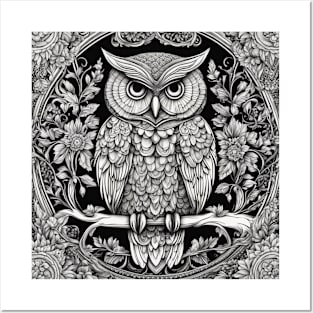 Enchanted Owl Mandala Posters and Art